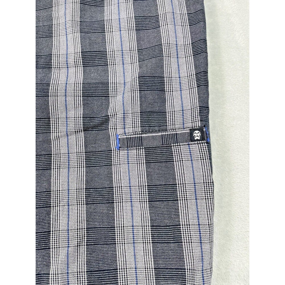 Vans Mens Plaid Casual Shorts Gray Black Skate Chino Size 32 - Picture 6 of 8
